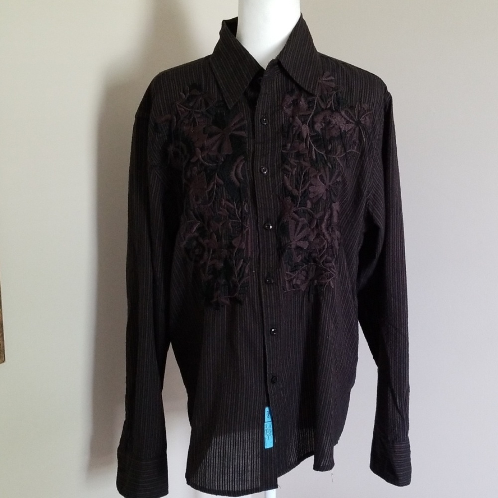 Roar Mens Western wear long sleeve shirt, size L